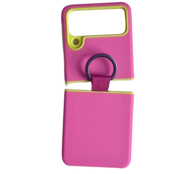 The Perfect Companion: Galaxy Z Flip 4 Wallet Case Bright Neon Pink w Detachable - Picture 3 of 8